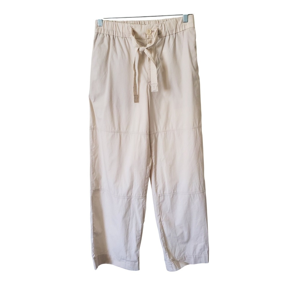 Banana Republic Cream Poplin Straight Leg Drawstring Utility Pants Womens Medium